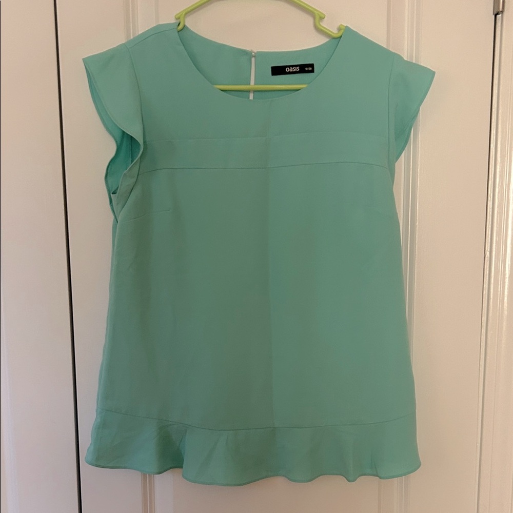 Oasis mint green sleeveless blouse S/M